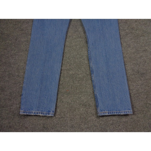 Levi's 501 Jeans Womens 27x30 Blue Premium Distressed Button Fly Straight Leg - Picture 10 of 12